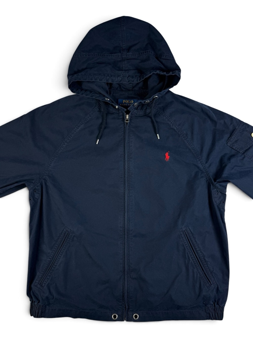 Polo Ralph Lauren Navy Cotton Twill Hooded Jacket Red Pony Men’s Large
